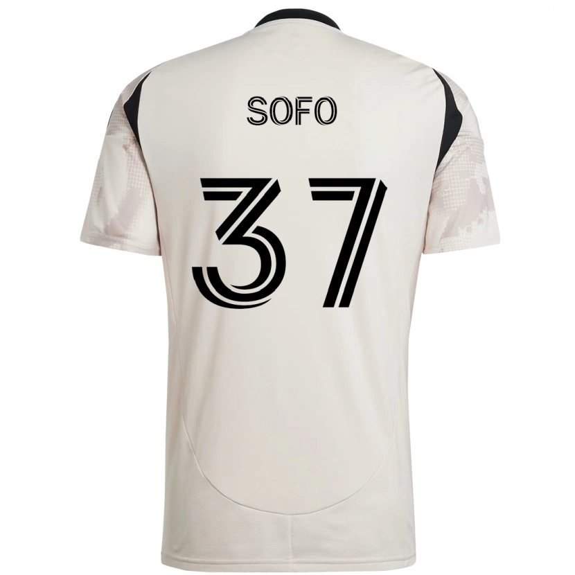 Danxen Bambino Maglia Mohammed Sofo #37 Beige Nero Kit Gara Away 2025/26 Maglietta