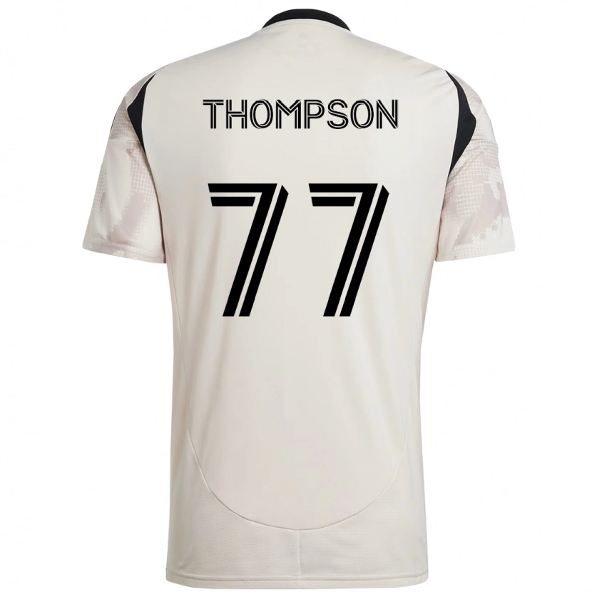 Danxen Bambino Maglia Amos Shapiro-Thompson #77 Beige Nero Kit Gara Away 2025/26 Maglietta