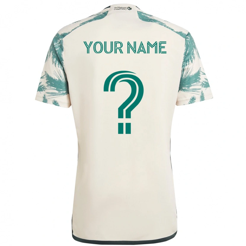 Danxen Bambino Maglia Il Tuo Nome #0 Beige Verde Kit Gara Away 2025/26 Maglietta