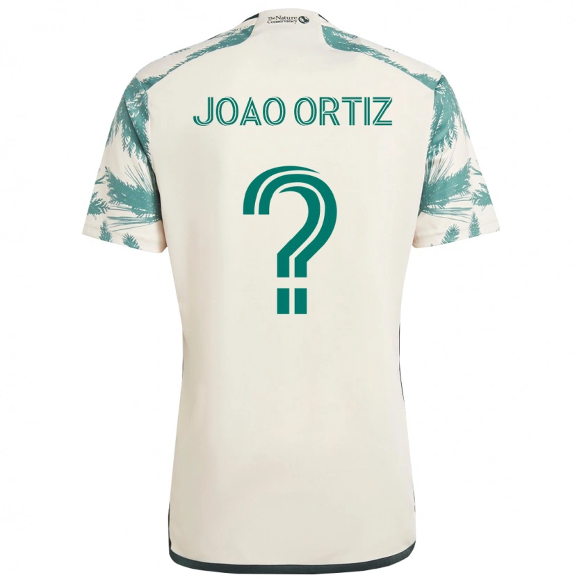 Danxen Bambino Maglia Joao Ortiz #0 Beige Verde Kit Gara Away 2025/26 Maglietta