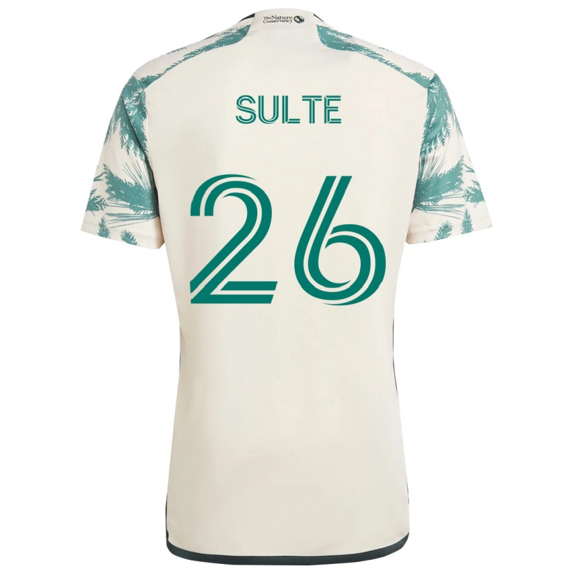 Danxen Bambino Maglia Hunter Sulte #26 Beige Verde Kit Gara Away 2025/26 Maglietta