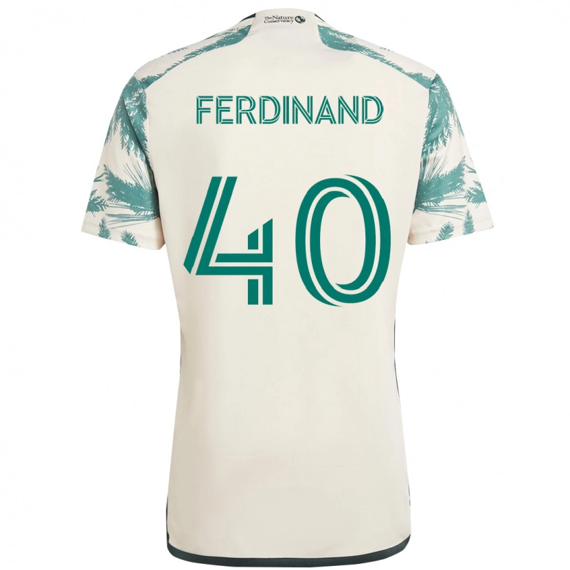 Danxen Bambino Maglia Keesean Ferdinand #40 Beige Verde Kit Gara Away 2025/26 Maglietta
