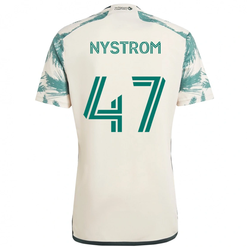 Danxen Bambino Maglia Maximo Nystrom #47 Beige Verde Kit Gara Away 2025/26 Maglietta