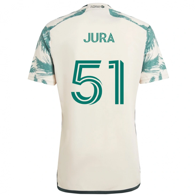 Danxen Bambino Maglia Sawyer Jura #51 Beige Verde Kit Gara Away 2025/26 Maglietta