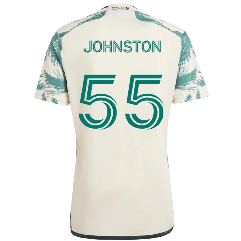 Danxen Bambino Maglia Malcolm Johnston #55 Beige Verde Kit Gara Away 2025/26 Maglietta