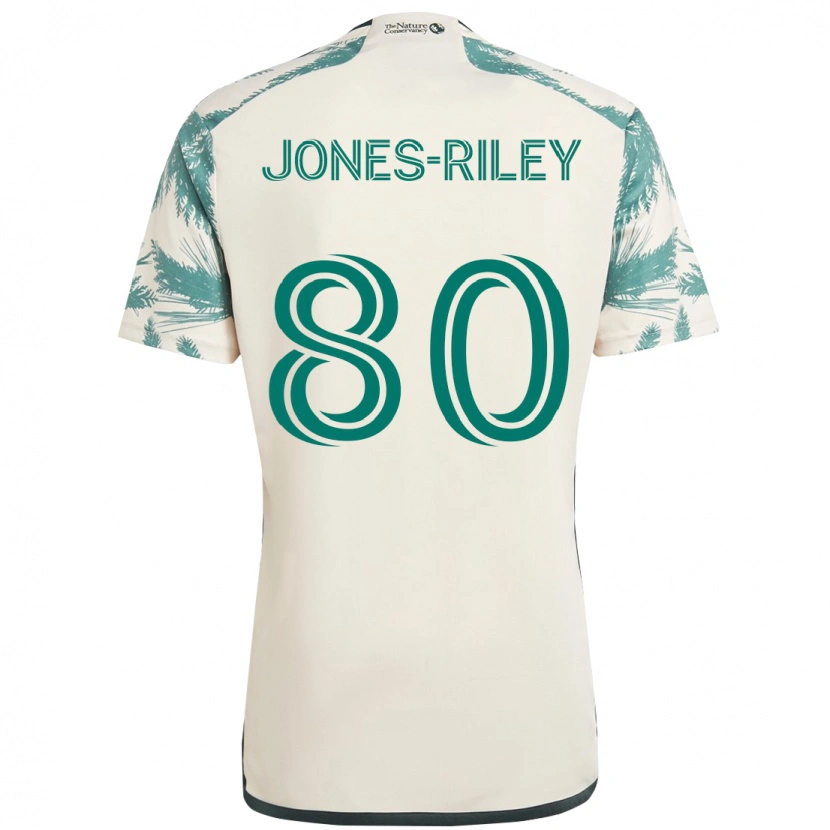 Danxen Bambino Maglia Jaden Jones-Riley #80 Beige Verde Kit Gara Away 2025/26 Maglietta