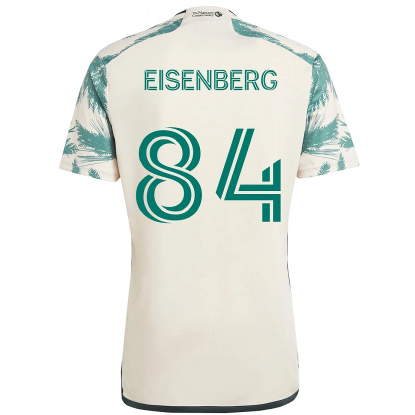 Danxen Bambino Maglia Max Eisenberg #84 Beige Verde Kit Gara Away 2025/26 Maglietta