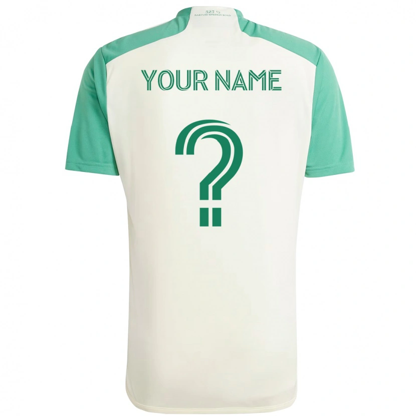 Danxen Bambino Maglia Il Tuo Nome #0 Bianco Verde Kit Gara Away 2025/26 Maglietta