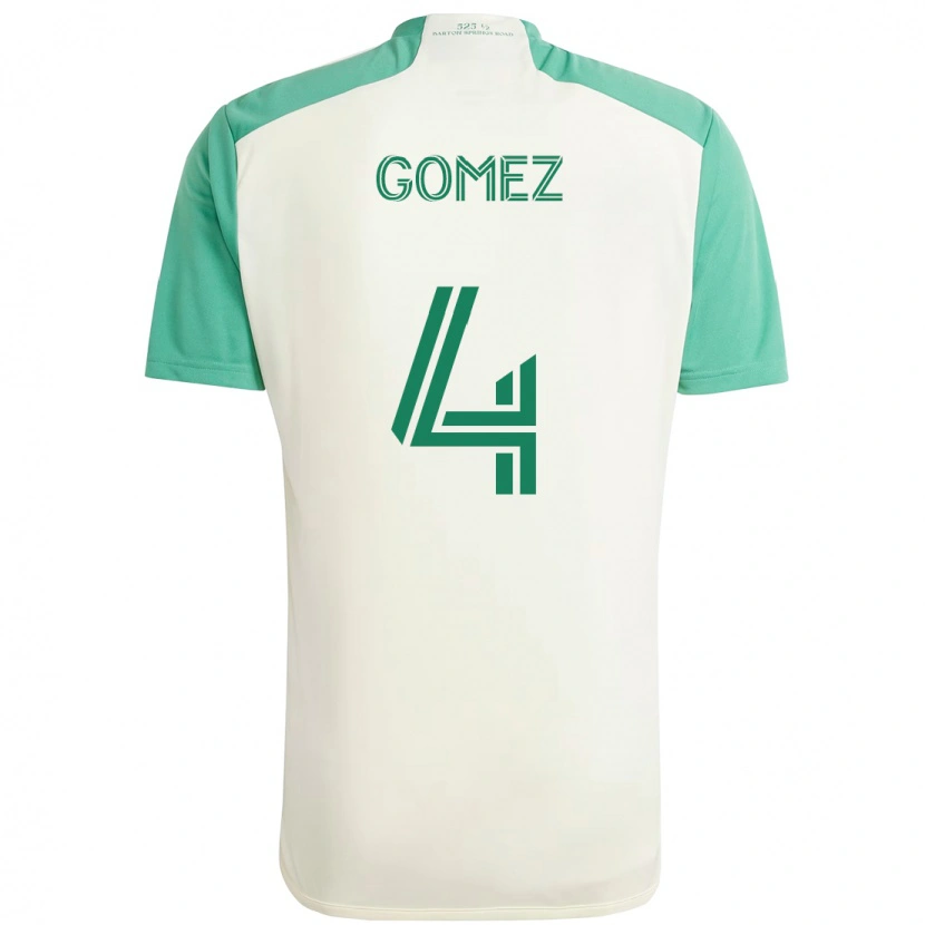 Danxen Bambino Maglia Antonio Gomez #4 Bianco Verde Kit Gara Away 2025/26 Maglietta