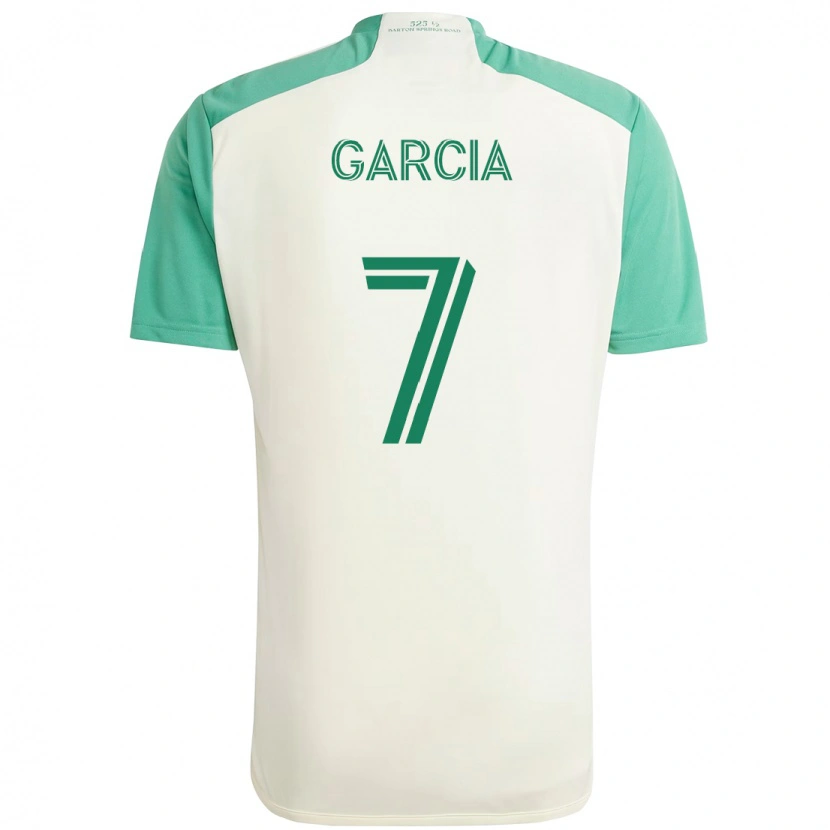 Danxen Bambino Maglia Anthony García #7 Bianco Verde Kit Gara Away 2025/26 Maglietta