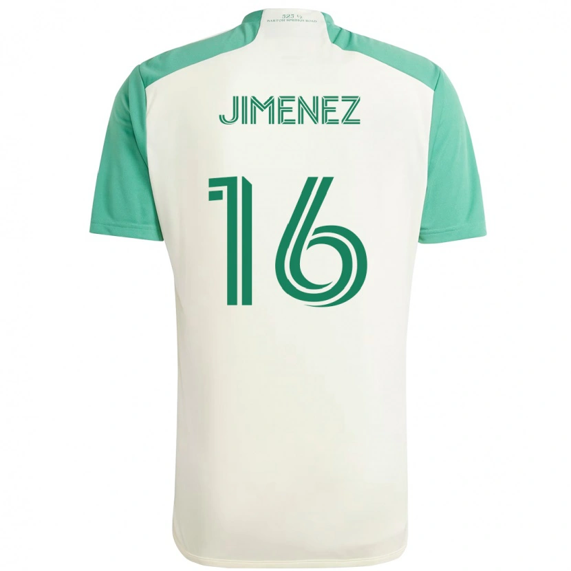 Danxen Bambino Maglia Héctor Jiménez #16 Bianco Verde Kit Gara Away 2025/26 Maglietta