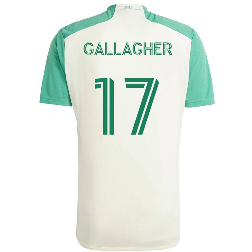 Danxen Bambino Maglia Jon Gallagher #17 Bianco Verde Kit Gara Away 2025/26 Maglietta