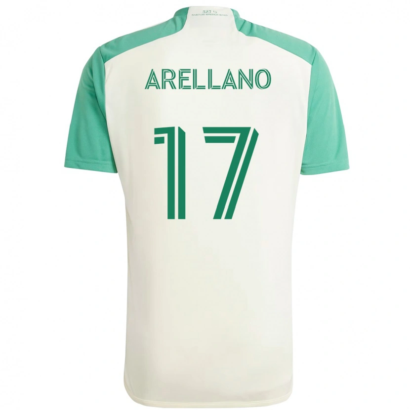 Danxen Bambino Maglia Bryan Arellano #17 Bianco Verde Kit Gara Away 2025/26 Maglietta