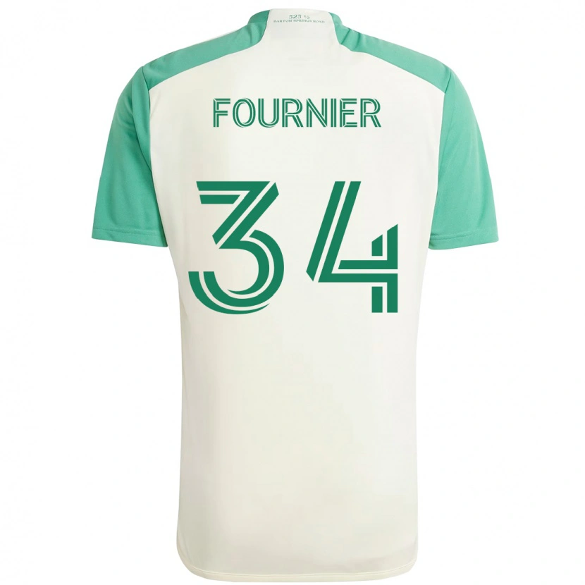 Danxen Bambino Maglia Drake Fournier #34 Bianco Verde Kit Gara Away 2025/26 Maglietta