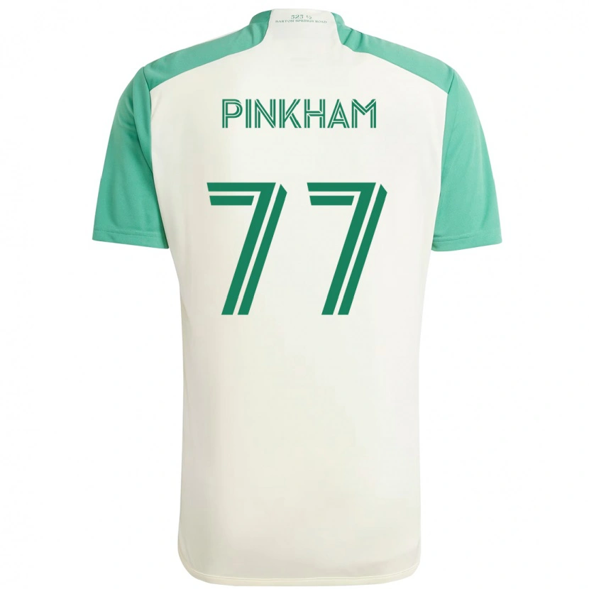 Danxen Bambino Maglia Chris Pinkham #77 Bianco Verde Kit Gara Away 2025/26 Maglietta