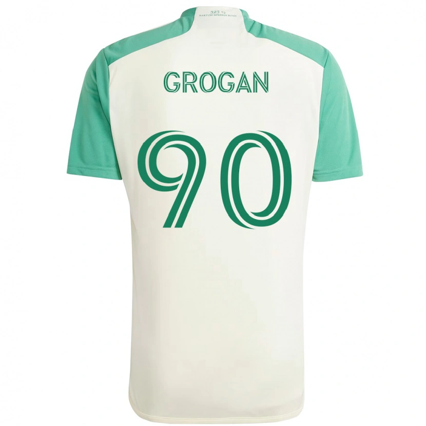 Danxen Bambino Maglia Peter Grogan #90 Bianco Verde Kit Gara Away 2025/26 Maglietta