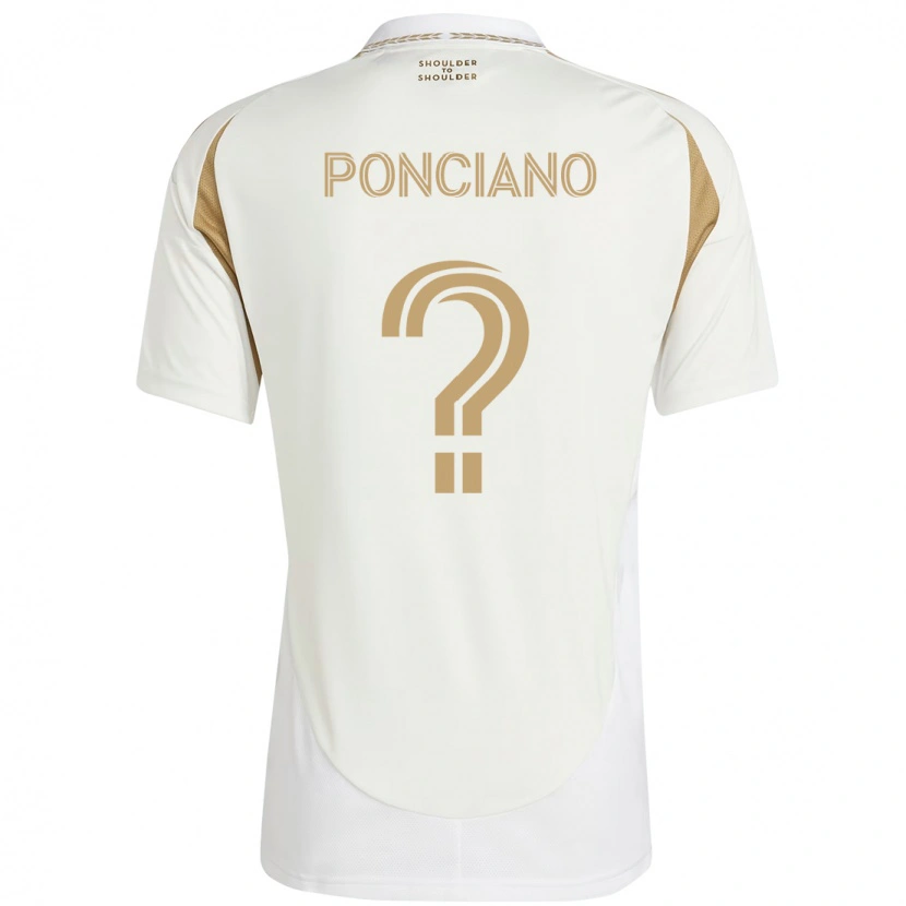 Danxen Bambino Maglia Emir Ponciano #0 Bianco Marrone Kit Gara Away 2025/26 Maglietta