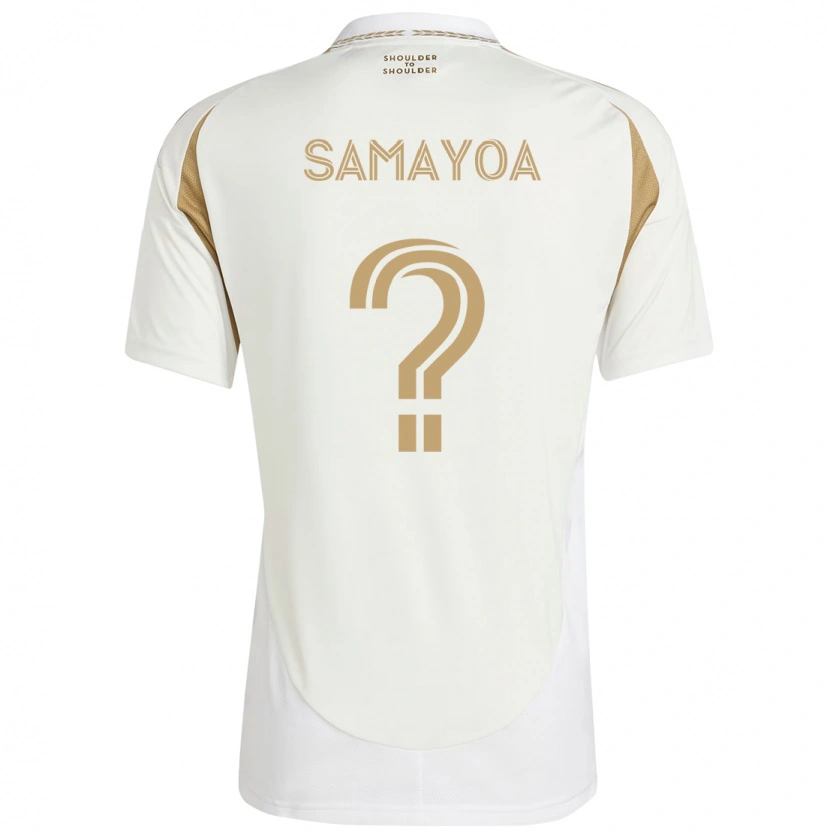 Danxen Bambino Maglia Adriano Samayoa #0 Bianco Marrone Kit Gara Away 2025/26 Maglietta