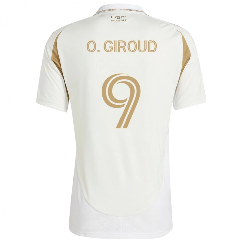 Danxen Bambino Maglia Olivier Giroud #9 Bianco Marrone Kit Gara Away 2025/26 Maglietta