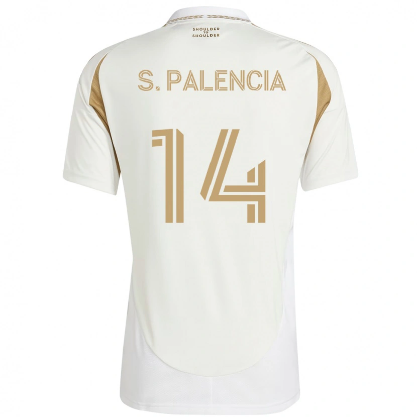 Danxen Bambino Maglia Sergi Palencia #14 Bianco Marrone Kit Gara Away 2025/26 Maglietta