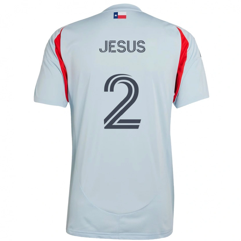 Danxen Bambino Maglia Geovane Jesus #2 Azzurro Chiaro Rosso Kit Gara Away 2025/26 Maglietta