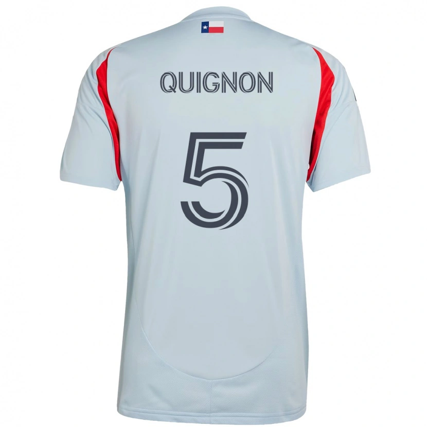 Danxen Bambino Maglia Facundo Quignón #5 Azzurro Chiaro Rosso Kit Gara Away 2025/26 Maglietta