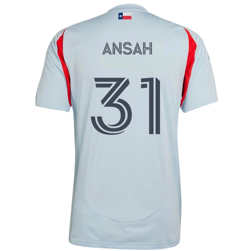 Danxen Bambino Maglia Eugene Ansah #31 Azzurro Chiaro Rosso Kit Gara Away 2025/26 Maglietta