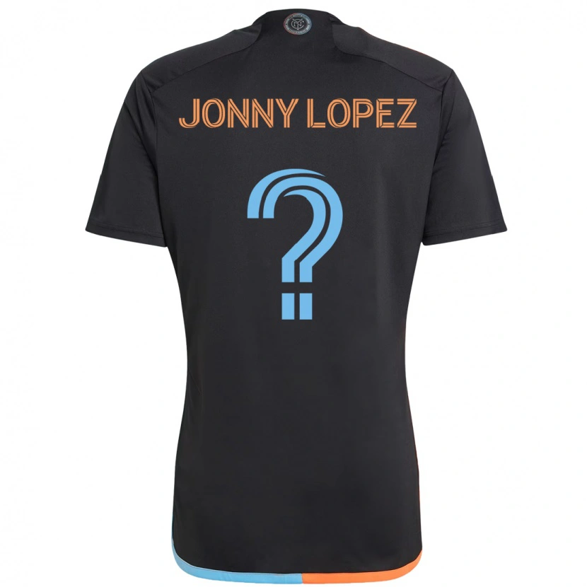 Danxen Bambino Maglia Jonny Lopez #0 Nero Blu Arancione Kit Gara Away 2025/26 Maglietta