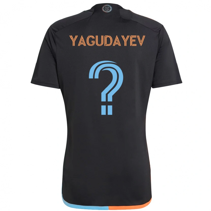 Danxen Bambino Maglia Alexander Yagudayev #0 Nero Blu Arancione Kit Gara Away 2025/26 Maglietta