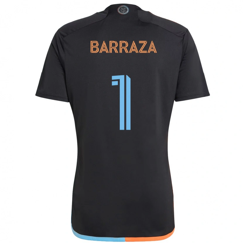 Danxen Bambino Maglia Luis Barraza #1 Nero Blu Arancione Kit Gara Away 2025/26 Maglietta