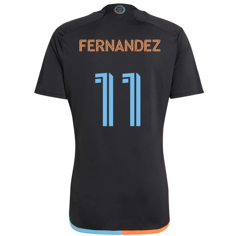 Danxen Bambino Maglia Julián Fernández #11 Nero Blu Arancione Kit Gara Away 2025/26 Maglietta