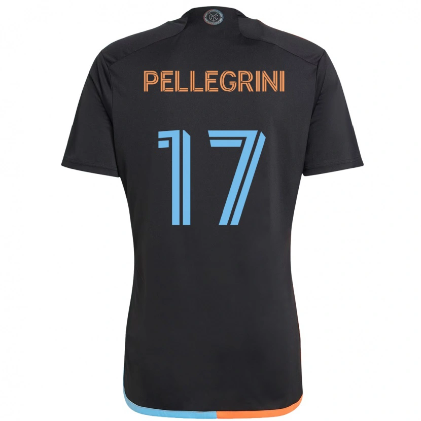 Danxen Bambino Maglia Matías Pellegrini #17 Nero Blu Arancione Kit Gara Away 2025/26 Maglietta