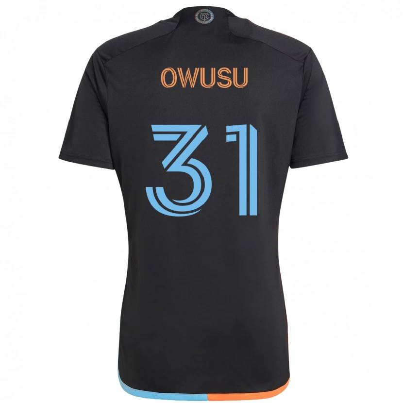 Danxen Bambino Maglia Samuel Owusu #31 Nero Blu Arancione Kit Gara Away 2025/26 Maglietta
