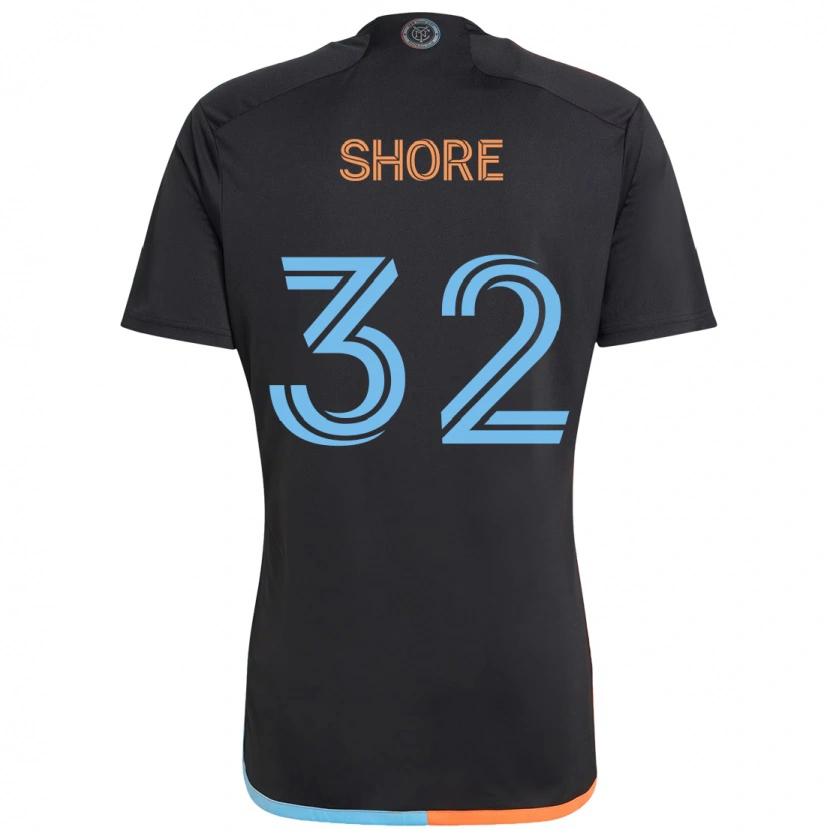 Danxen Bambino Maglia Jonathan Shore #32 Nero Blu Arancione Kit Gara Away 2025/26 Maglietta