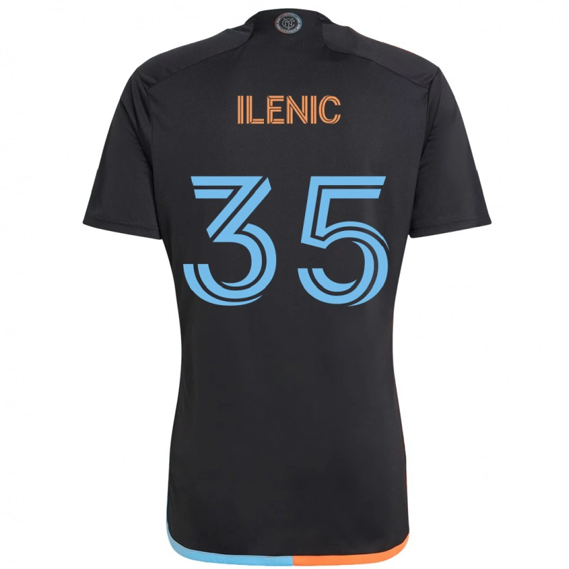 Danxen Bambino Maglia Mitja Ilenič #35 Nero Blu Arancione Kit Gara Away 2025/26 Maglietta