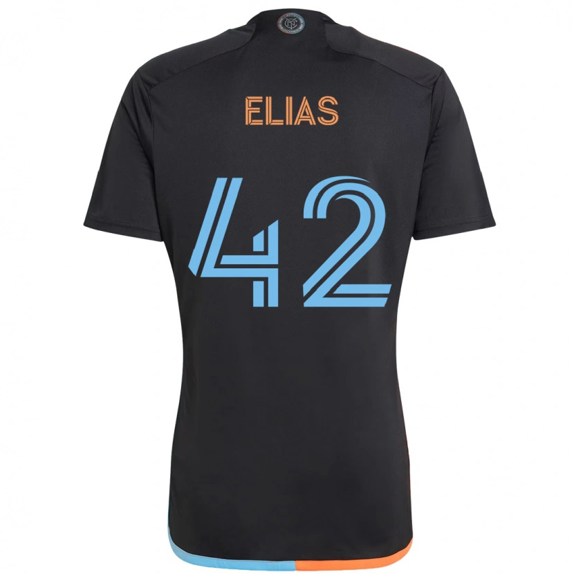 Danxen Bambino Maglia Piero Elias #42 Nero Blu Arancione Kit Gara Away 2025/26 Maglietta
