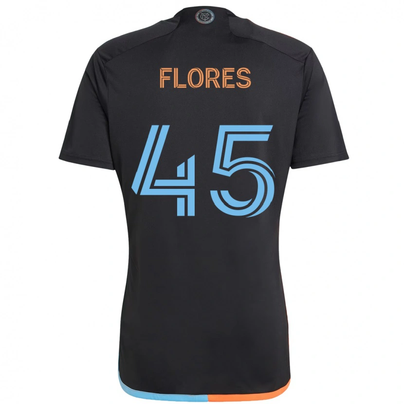 Danxen Bambino Maglia Brian Flores #45 Nero Blu Arancione Kit Gara Away 2025/26 Maglietta
