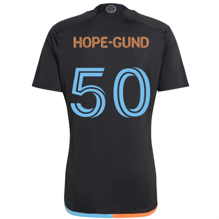 Danxen Bambino Maglia Kofi Hope-Gund #50 Nero Blu Arancione Kit Gara Away 2025/26 Maglietta