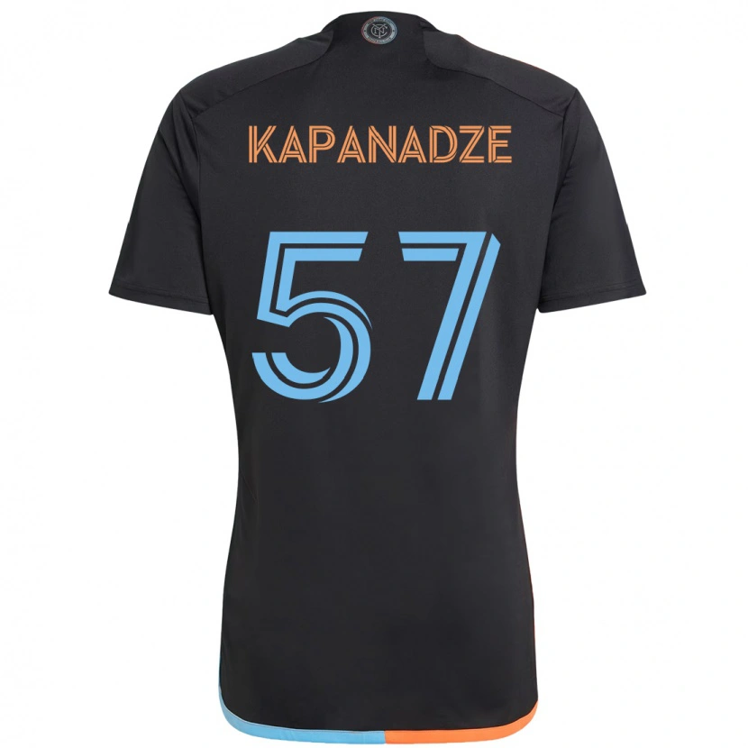Danxen Bambino Maglia Nicholas Kapanadze #57 Nero Blu Arancione Kit Gara Away 2025/26 Maglietta