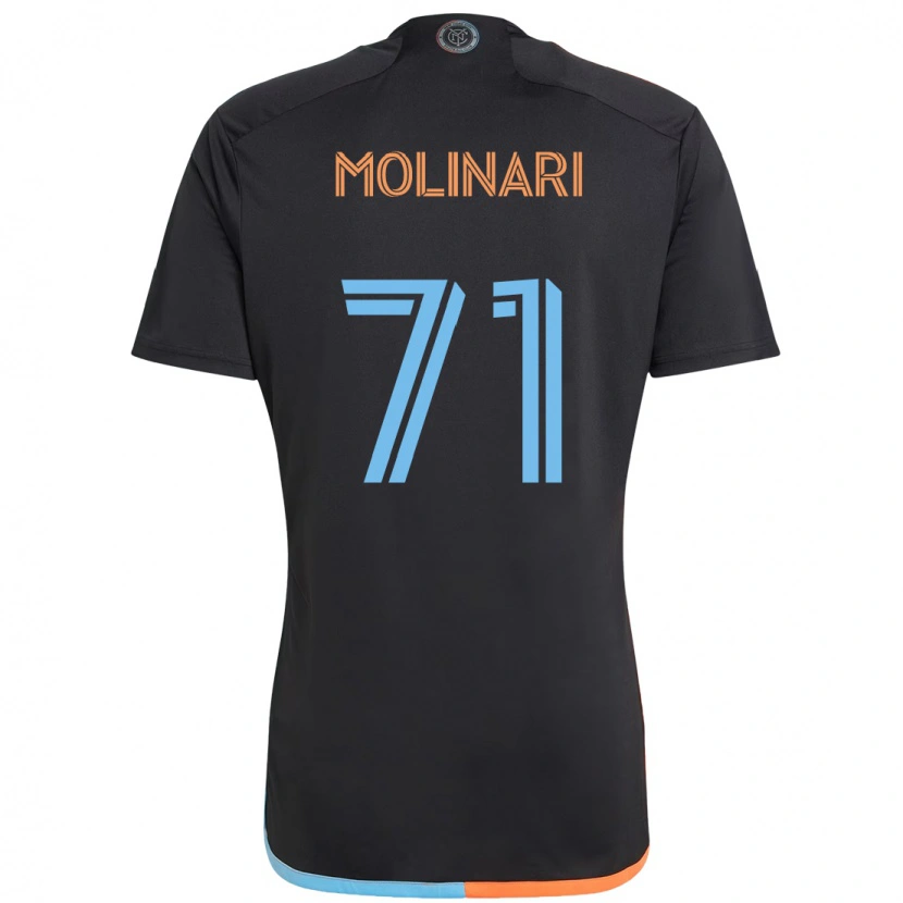 Danxen Bambino Maglia Peter Molinari #71 Nero Blu Arancione Kit Gara Away 2025/26 Maglietta