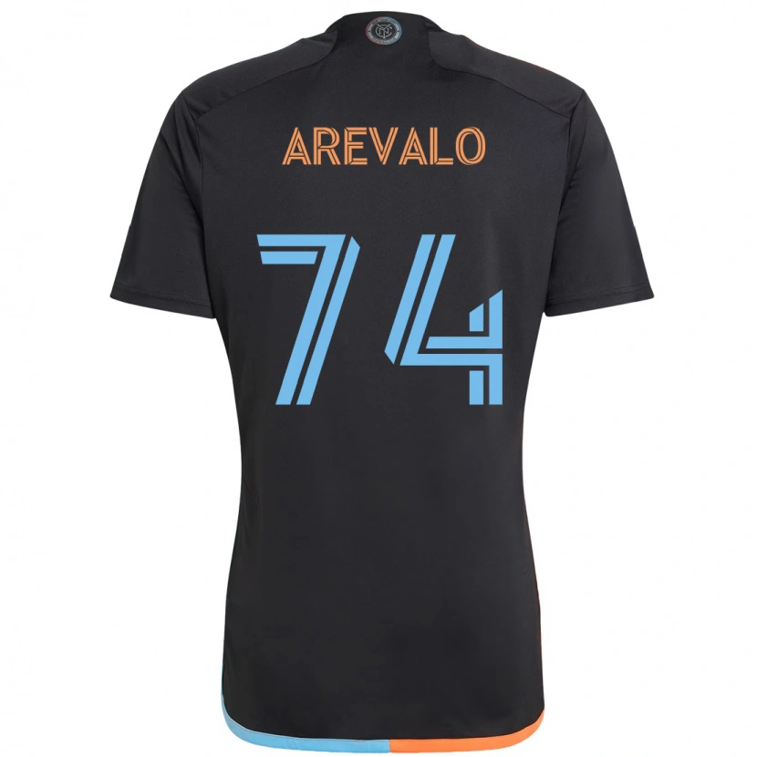 Danxen Bambino Maglia Ronny Arévalo #74 Nero Blu Arancione Kit Gara Away 2025/26 Maglietta