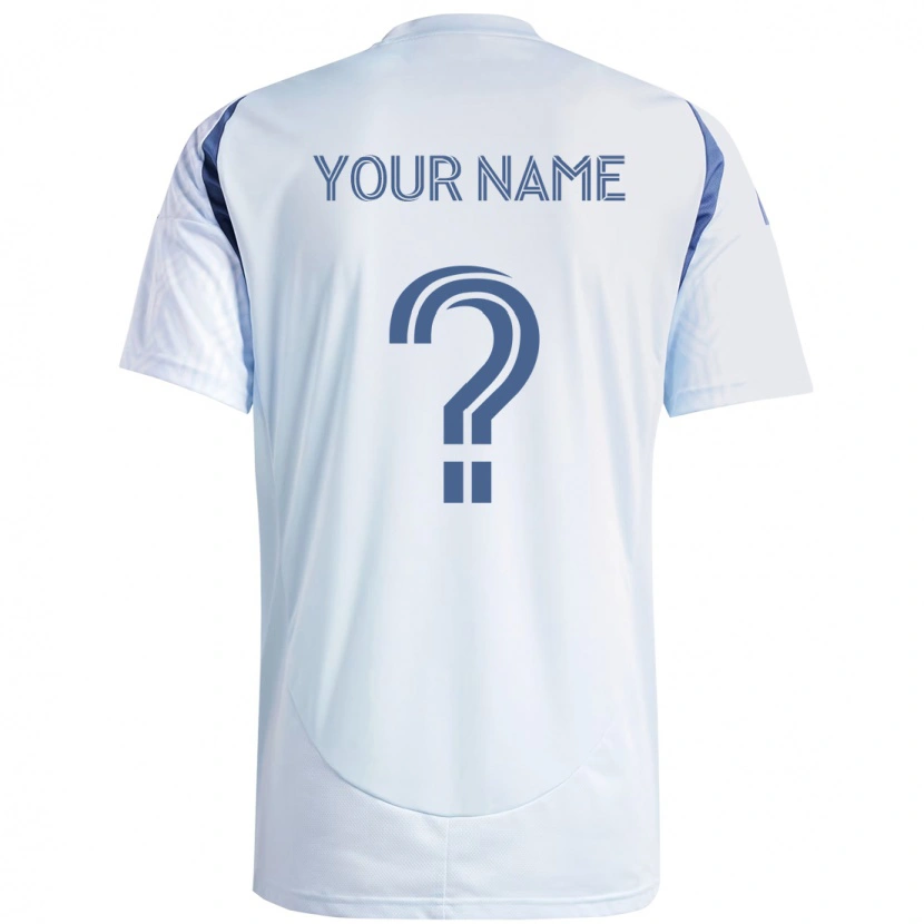 Danxen Bambino Maglia Il Tuo Nome #0 Azzurro Cielo Chiaro Blu Kit Gara Away 2025/26 Maglietta