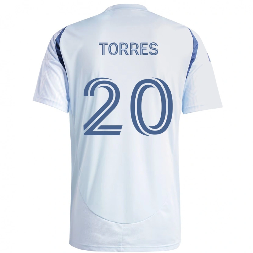 Danxen Bambino Maglia Jairo Torres #20 Azzurro Cielo Chiaro Blu Kit Gara Away 2025/26 Maglietta