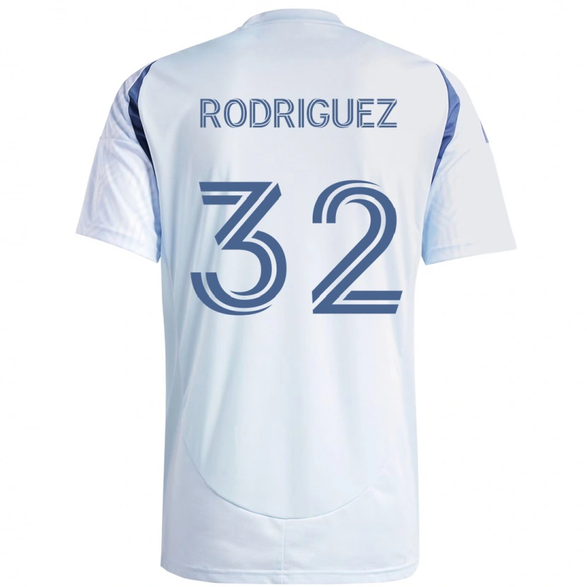 Danxen Bambino Maglia Missael Rodríguez #32 Azzurro Cielo Chiaro Blu Kit Gara Away 2025/26 Maglietta