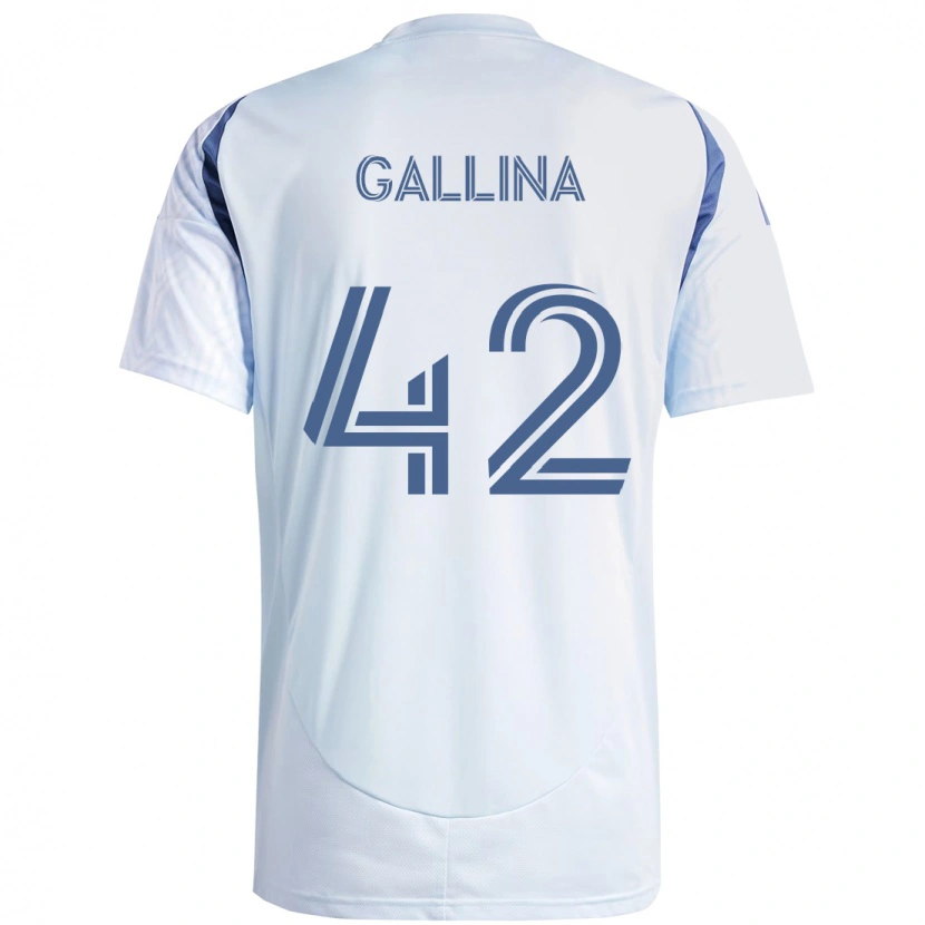 Danxen Bambino Maglia Henrique Gallina #42 Azzurro Cielo Chiaro Blu Kit Gara Away 2025/26 Maglietta