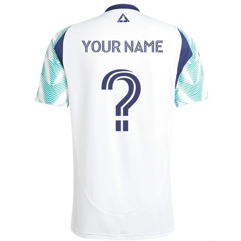 Danxen Bambino Maglia Il Tuo Nome #0 Bianco Blu Kit Gara Away 2025/26 Maglietta