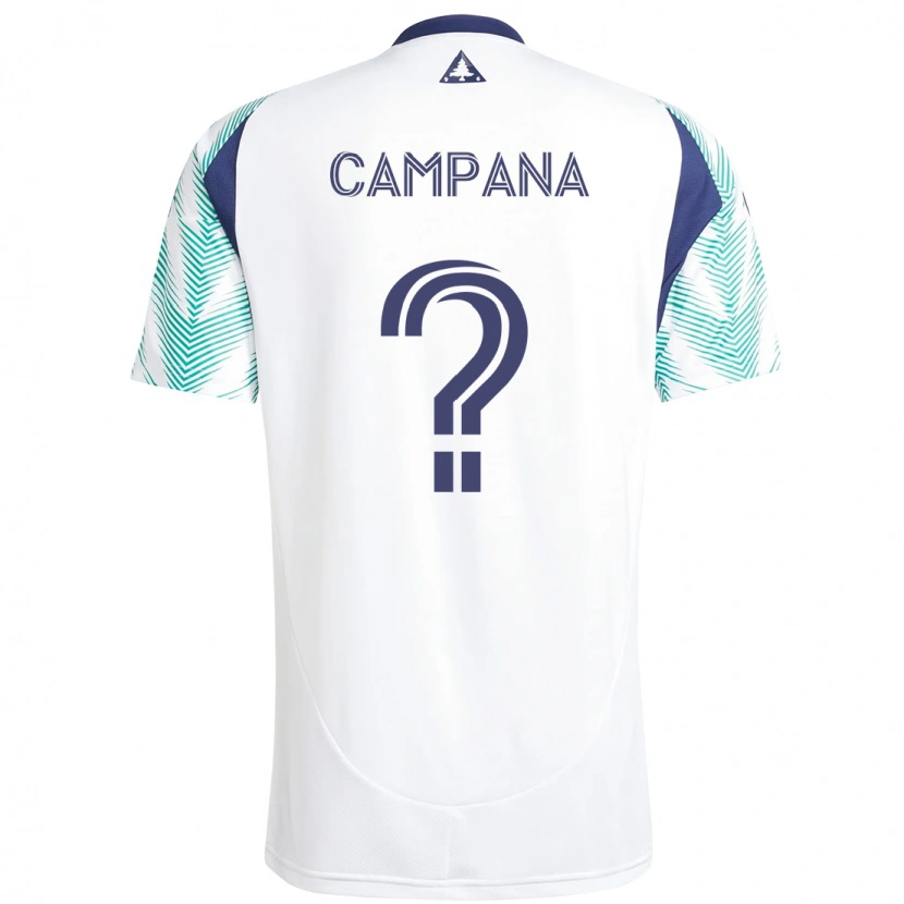 Danxen Bambino Maglia Leonardo Campana #0 Bianco Blu Kit Gara Away 2025/26 Maglietta