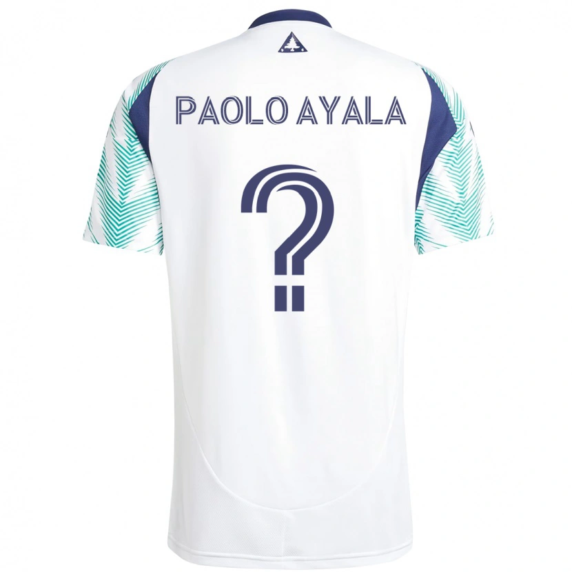 Danxen Bambino Maglia Paolo Ayala #0 Bianco Blu Kit Gara Away 2025/26 Maglietta