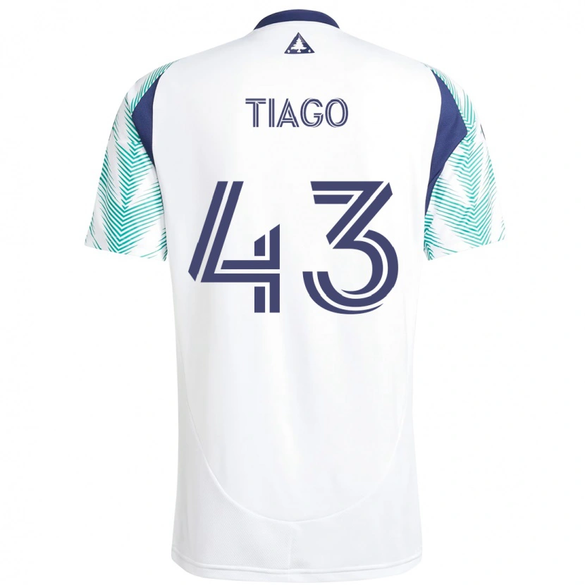 Danxen Bambino Maglia Santiago Suárez #43 Bianco Blu Kit Gara Away 2025/26 Maglietta