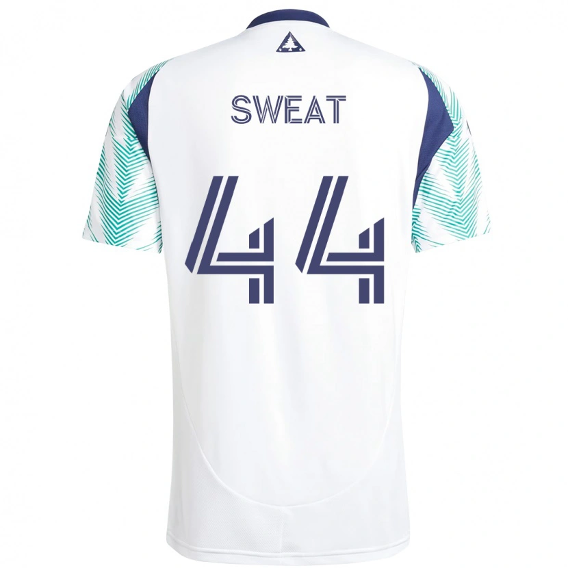 Danxen Bambino Maglia Ben Sweat #44 Bianco Blu Kit Gara Away 2025/26 Maglietta